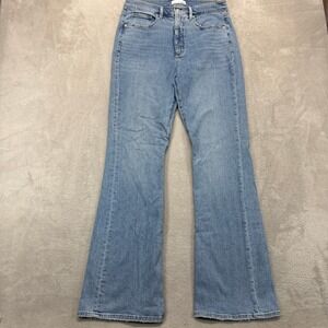 LOFT Jeans Women's 6/28 Slim Flare Whiskered Light Blue High Rise Stretch Denim